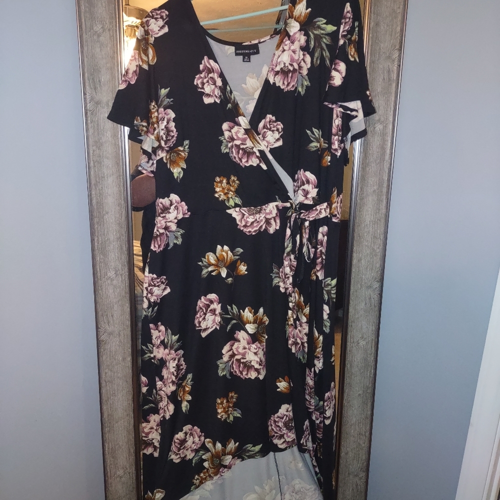 Fortune and Ivy faux wrap high low dress